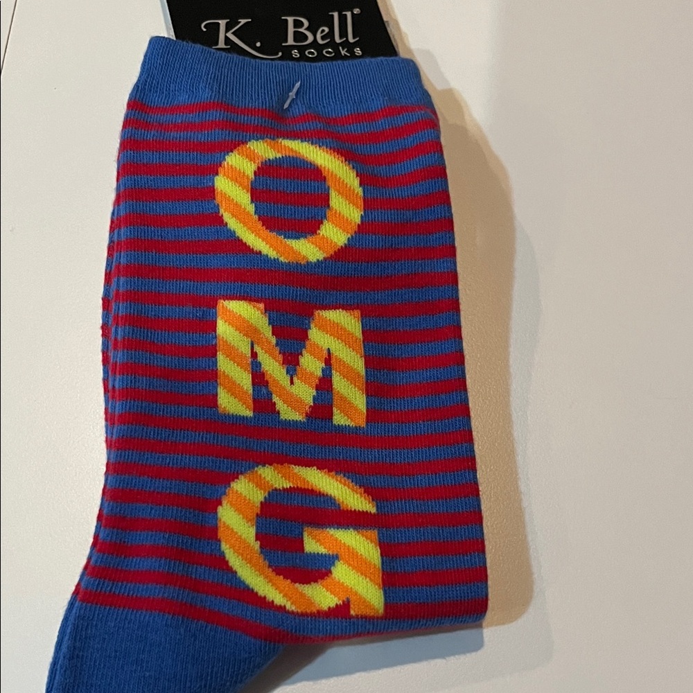 OMG Blue and Red Striped Socks NEW